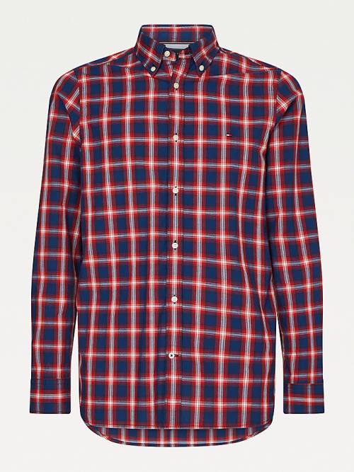 Tommy Hilfiger Shadow Check Slim Fit Ingek Férfi Kék | TH728PDJ