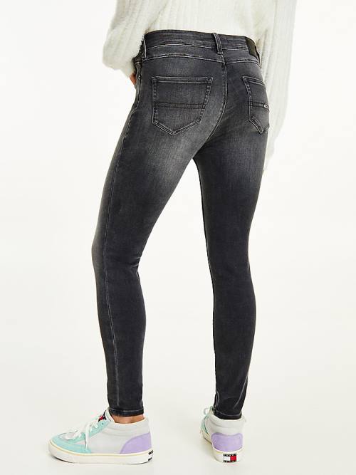 Tommy Hilfiger Shape Mid Rise Skinny Faded Black Farmer Női Denim | TH096DCW