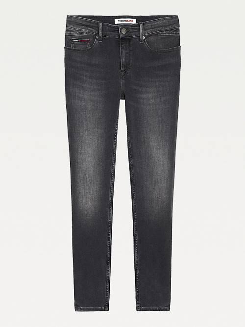 Tommy Hilfiger Shape Mid Rise Skinny Faded Black Farmer Női Denim | TH096DCW