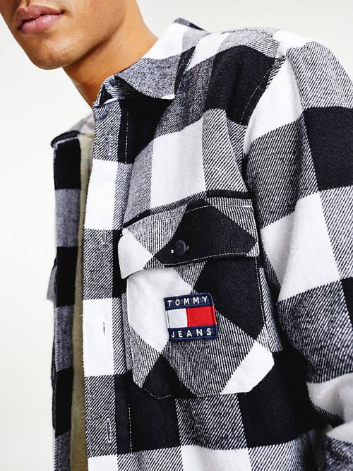 Tommy Hilfiger Sherpa Flannel Oversized Overshirt Ingek Férfi Fehér | TH205MES