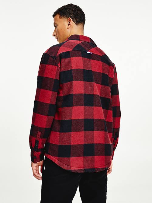 Tommy Hilfiger Sherpa Flannel Oversized Overshirt Ingek Férfi Piros | TH419GMH