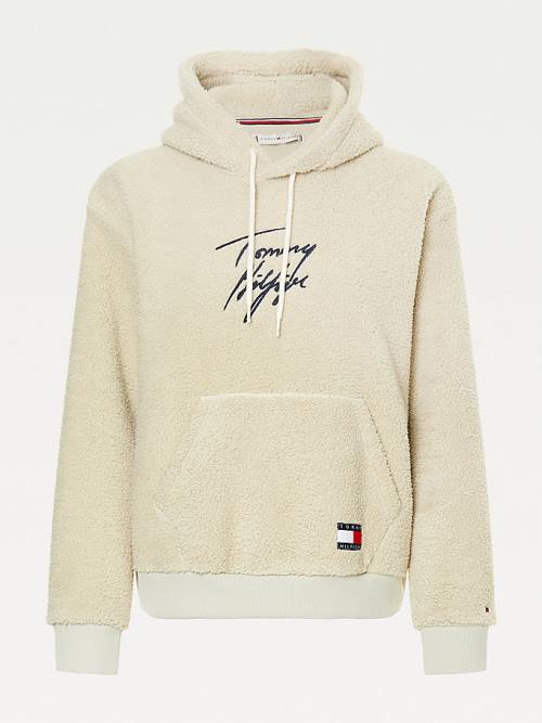 Tommy Hilfiger Sherpa Lounge Kapucnis Pulóver Női Bézs | TH397LRE