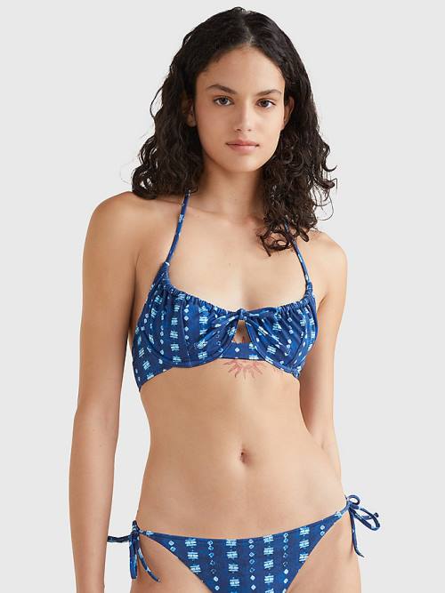 Tommy Hilfiger Shibori Balconette Bikini Top Fürdőruha Női Kék | TH456CMN