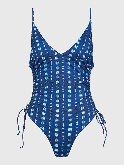 Tommy Hilfiger Shibori Print One Piecesuit Fürdőruha Női Kék | TH340OPM