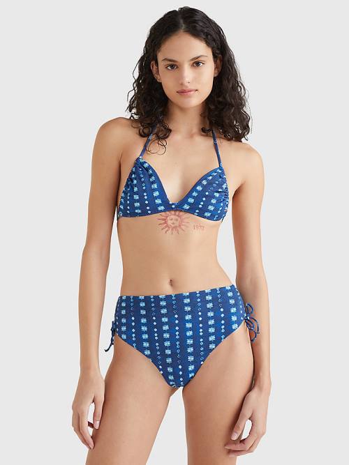 Tommy Hilfiger Shibori Ruched Bikini Bottoms Fürdőruha Női Kék | TH608DUO