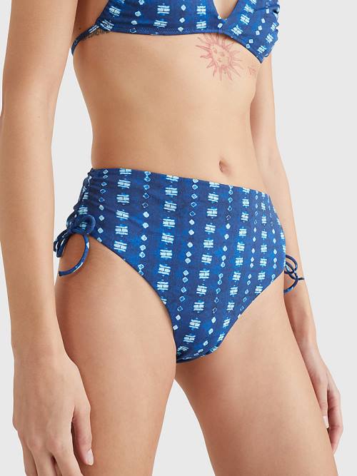 Tommy Hilfiger Shibori Ruched Bikini Bottoms Fürdőruha Női Kék | TH608DUO