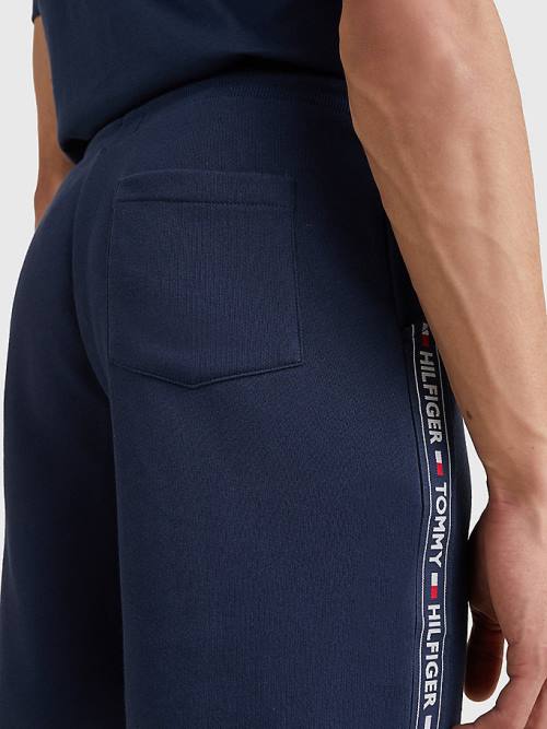 Tommy Hilfiger Side Logo Drawstring Shorts Pizsama Férfi Kék | TH145YAM