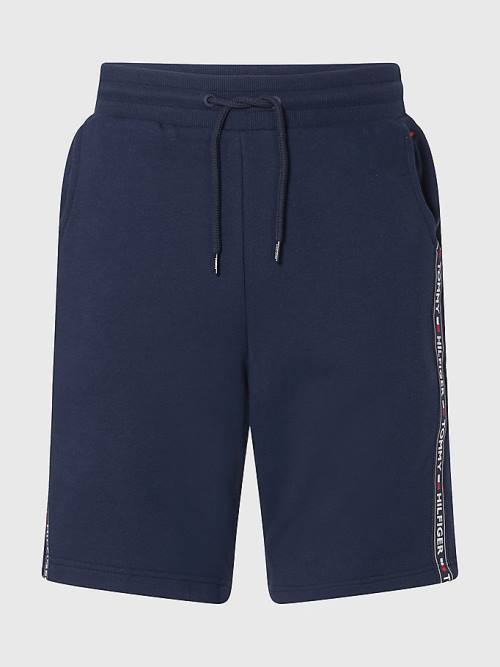 Tommy Hilfiger Side Logo Drawstring Shorts Pizsama Férfi Kék | TH145YAM