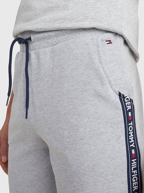 Tommy Hilfiger Side Logo Drawstring Shorts Pizsama Férfi Szürke | TH972VYK