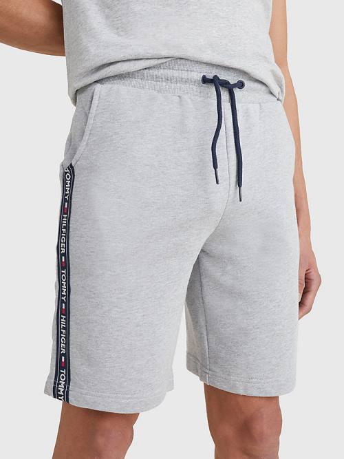 Tommy Hilfiger Side Logo Drawstring Shorts Pizsama Férfi Szürke | TH972VYK