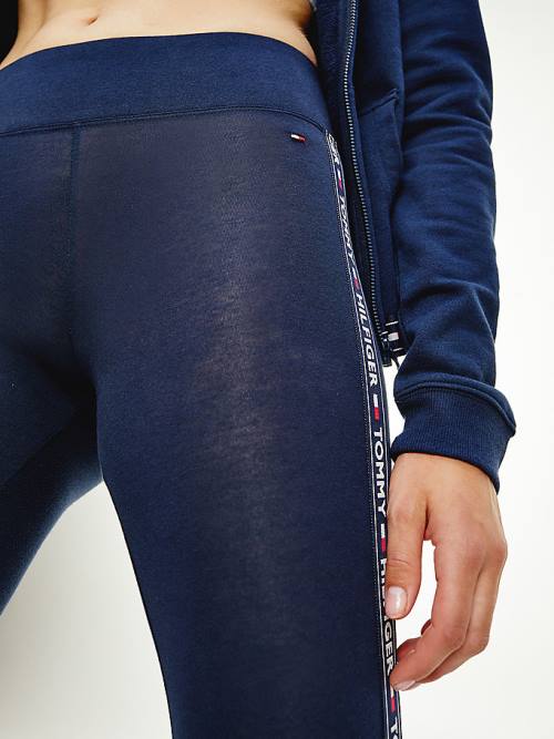 Tommy Hilfiger Side Logo Leggings Női Kék | TH602TSD