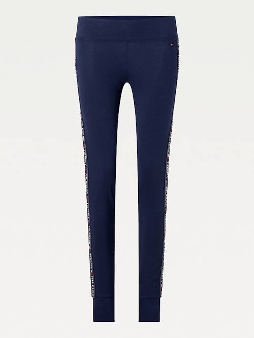 Tommy Hilfiger Side Logo Leggings Női Kék | TH602TSD