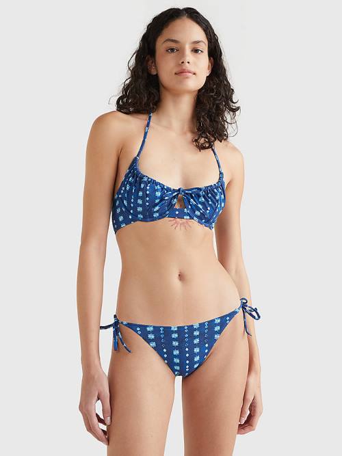 Tommy Hilfiger Side Tie Shibori Bikini Bottoms Fürdőruha Női Kék | TH083FXP