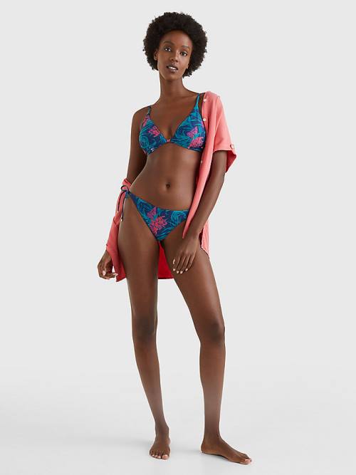 Tommy Hilfiger Side Tie Tropical Bikini Bottoms Fürdőruha Női Kék | TH128IXN