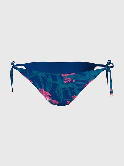 Tommy Hilfiger Side Tie Tropical Bikini Bottoms Fürdőruha Női Kék | TH128IXN