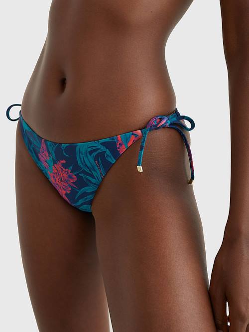 Tommy Hilfiger Side Tie Tropical Bikini Bottoms Fürdőruha Női Kék | TH128IXN