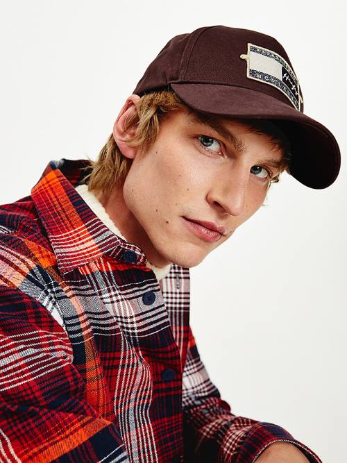 Tommy Hilfiger Signature Badge Cap Kalap Férfi Piros | TH702FVY