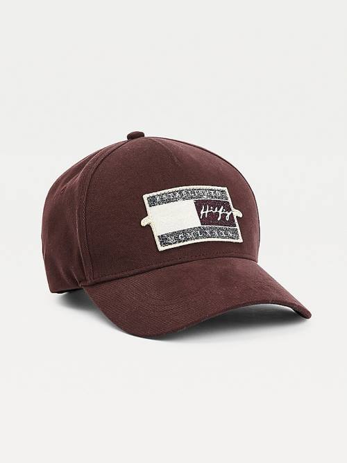 Tommy Hilfiger Signature Badge Cap Kalap Férfi Piros | TH702FVY