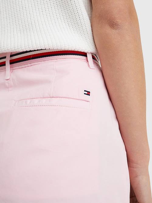 Tommy Hilfiger Signature Belt Chino Mini Szoknya Női Rózsaszín | TH965SJN