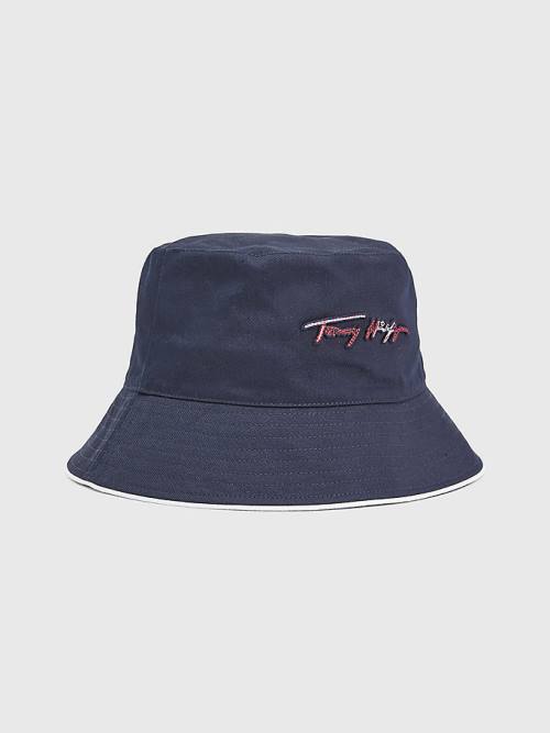 Tommy Hilfiger Signature Bucket Kalap Női Kék | TH172RKC