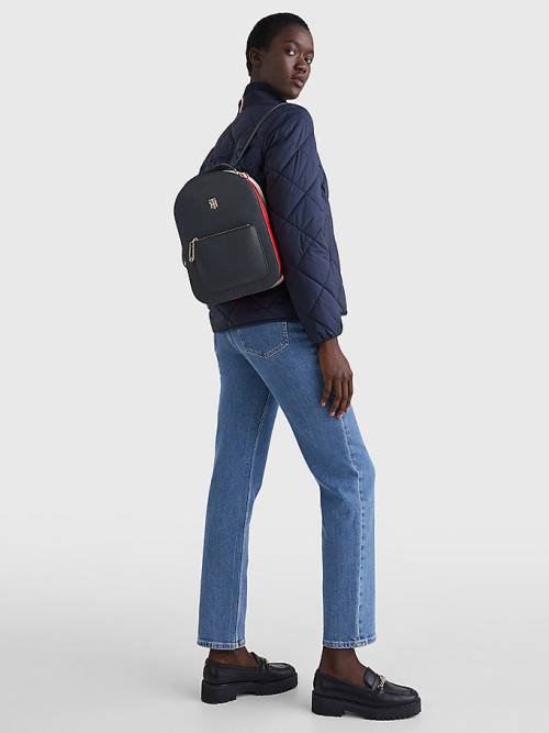 Tommy Hilfiger Signature Colour-Blocked Backpack Táska Női Kék | TH032ZMS