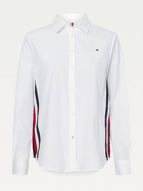 Tommy Hilfiger Signature Detailing Relaxed Fit Ingek Női Fehér | TH346JGQ