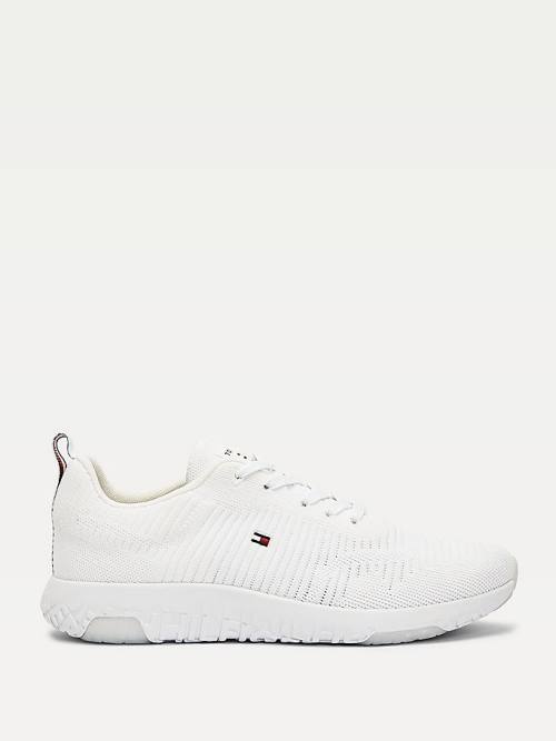 Tommy Hilfiger Signature Knitted Tornacipő Férfi Fehér | TH184SLF