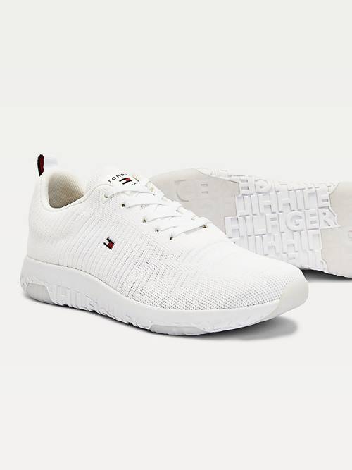 Tommy Hilfiger Signature Knitted Tornacipő Férfi Fehér | TH184SLF