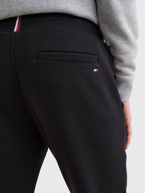 Tommy Hilfiger Signature Leg Logo Joggers Nadrág Férfi Fekete | TH590YML