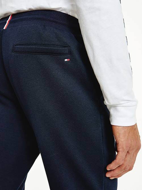 Tommy Hilfiger Signature Leg Logo Joggers Nadrág Férfi Kék | TH709KPT