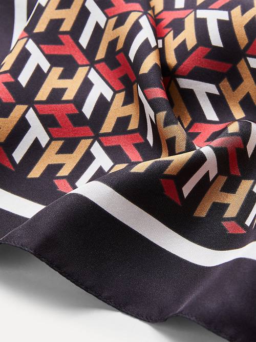 Tommy Hilfiger Signature Leopard Print Silk Bandana Sál Női Kék | TH230EIF