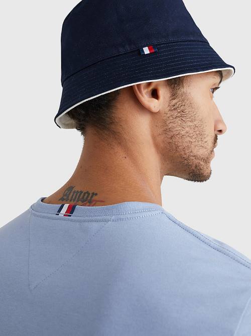 Tommy Hilfiger Signature Logo Póló Férfi Kék | TH741BKZ