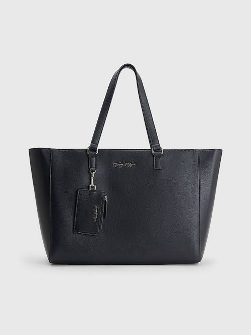 Tommy Hilfiger Signature Logo Tote Táska Női Kék | TH078HBT