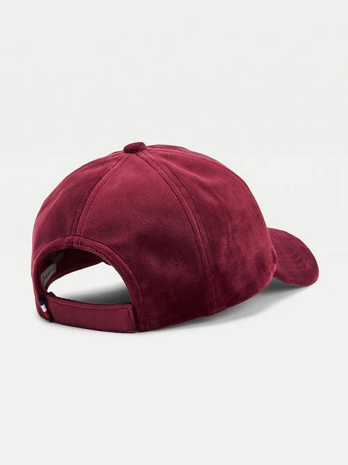 Tommy Hilfiger Signature Logo Velvet Cap Kalap Női Piros | TH079EAM