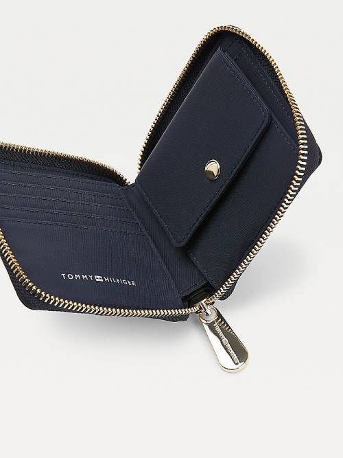 Tommy Hilfiger Signature Medium Zip Around Pénztárca Női Kék | TH390OWV