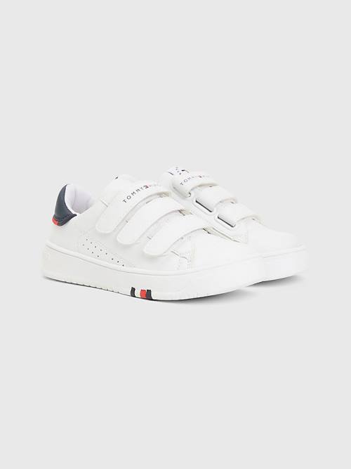 Tommy Hilfiger Signature Midsole Low-Top Tornacipő Fiú Fehér | TH402AVO