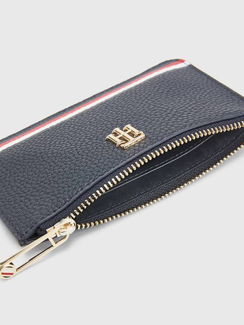 Tommy Hilfiger Signature Monogram Card Holder Pénztárca Női Kék | TH917GEN