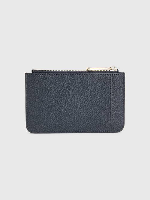 Tommy Hilfiger Signature Monogram Card Holder Pénztárca Női Kék | TH917GEN