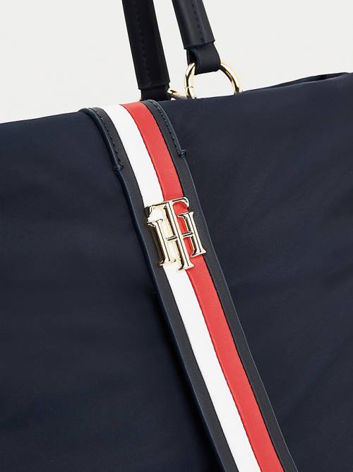 Tommy Hilfiger Signature Monogram Tote Táska Női Kék | TH069GMT