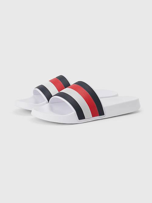 Tommy Hilfiger Signature Pool Slides Szandál Férfi Kék | TH406LGK