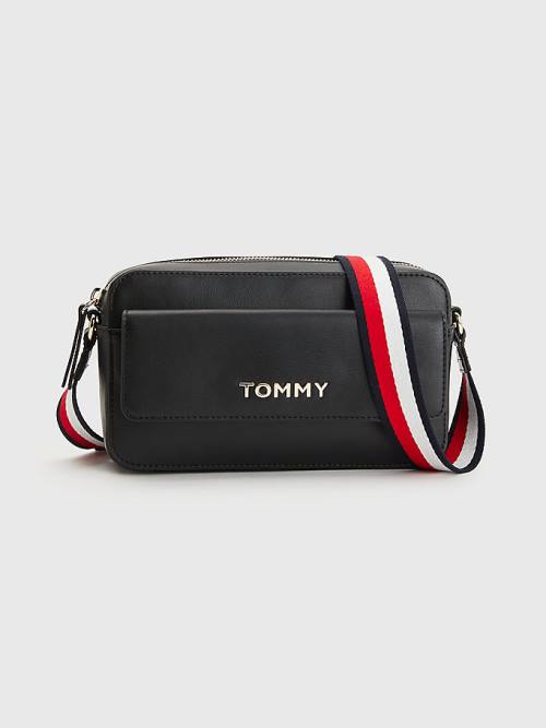 Tommy Hilfiger Signature Pántos Crossover Táska Női Fekete | TH375MWG