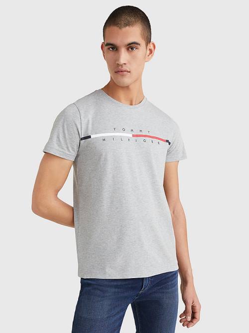 Tommy Hilfiger Signature Split Logo Póló Férfi Szürke | TH920AEN