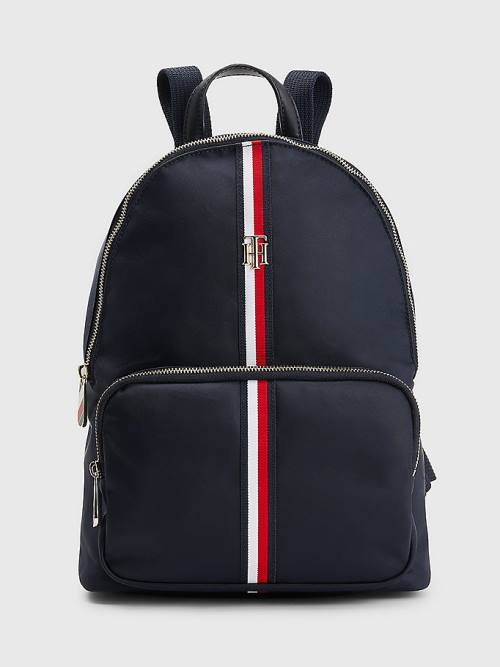 Tommy Hilfiger Signature Tape Backpack Táska Női Kék | TH574LUJ