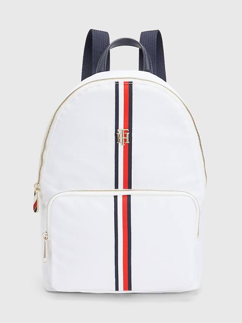 Tommy Hilfiger Signature Tape Backpack Táska Női Fehér | TH638RPN