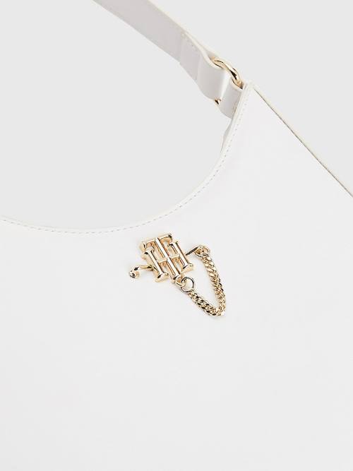 Tommy Hilfiger Signature Tape Chain Shoulder Táska Női Fehér | TH123EQH