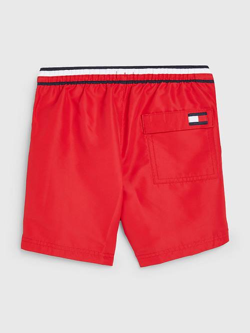 Tommy Hilfiger Signature Tape Mid Length Shorts Fürdőruha Fiú Piros | TH849LEV