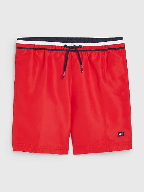 Tommy Hilfiger Signature Tape Mid Length Shorts Fürdőruha Fiú Piros | TH849LEV