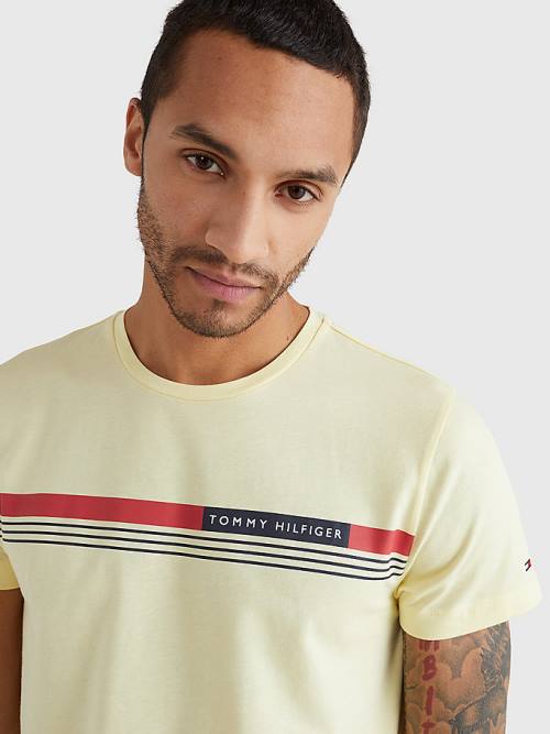 Tommy Hilfiger Signature Tape Póló Férfi Sárga | TH819RWQ