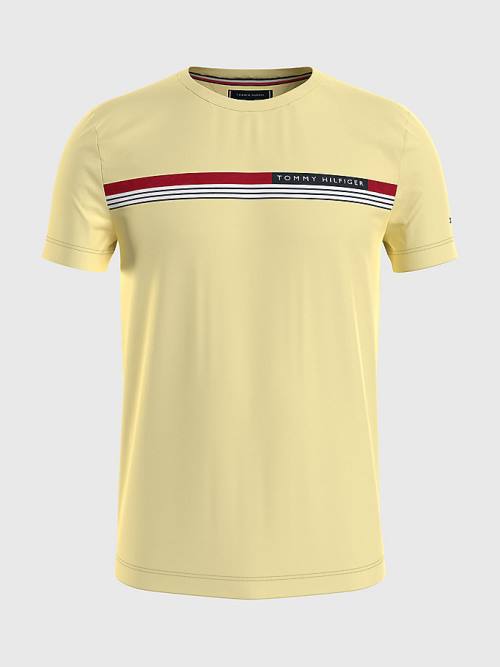 Tommy Hilfiger Signature Tape Póló Férfi Sárga | TH819RWQ