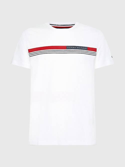 Tommy Hilfiger Signature Tape Póló Férfi Fehér | TH890MED